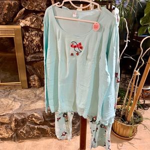Pink K New w/tag Fleece Turquoise Pajama Set